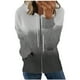 thumbnail image 2 of Puntoco moda mujer manga larga cremallera frente abierto suelta prendas de vestir exteriores blusa estampada abrigo Tops bolsillos blusa con capucha liquidación Puntoco Puntoco-6421, 2 of 5