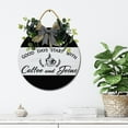 thumbnail image 3 of Good Days Start With Coffee And Jesus Sign Farmhouse Wood Sign Front Porch Decor Rustic Wooden Sign Wall Decor Hanging Wooden Decorations with Bow-Knot for Home Porch Wall Door, 11 x 11 inch, 3 of 8