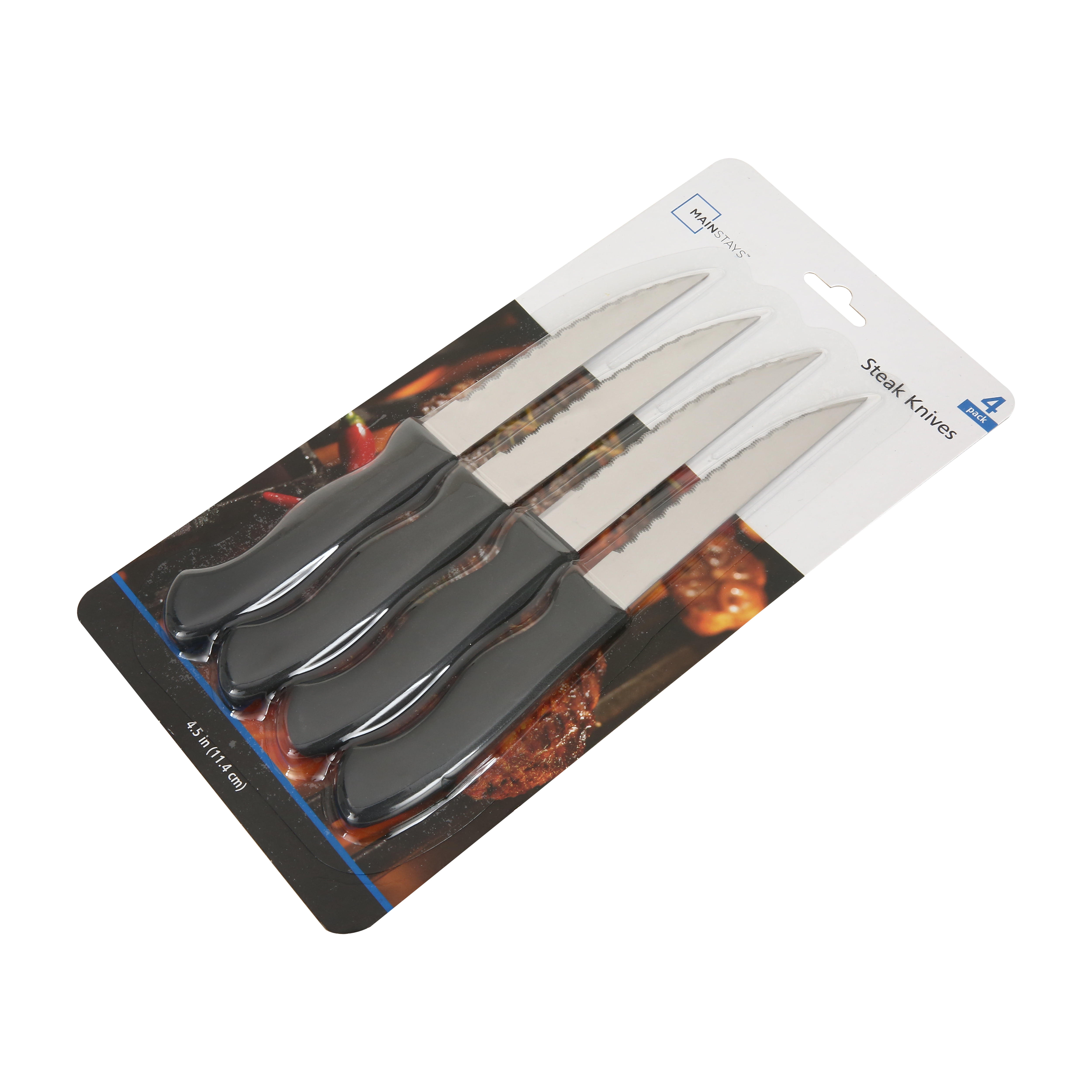 Sagetra 4 3/4-in Stanless-steel Steak Knives with Plastic Handles, Pack of  12