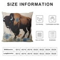 thumbnail image 5 of GOSMITH Throw Pillow Case Bison American Buffalo Bull Wild Watercolor Painting Black Mammal Meat Art Farmhouse Decorative Square Covers for Home Sofa Couch Decor, 5 of 5