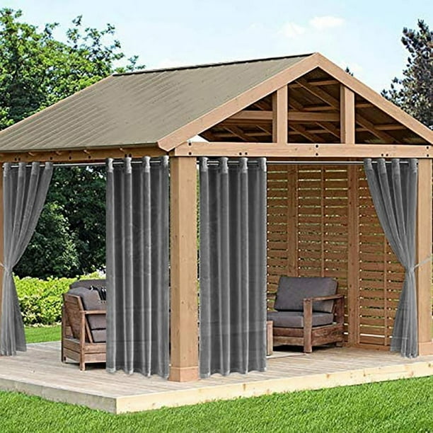 Yinrunx Outdoor Curtains Sheer Curtain For Patio Waterproof Wind Ing Panels With Grommet Top And Tiebacks In Porch Pergola Cabana Gazebo Deck Set Com Yinrunx Outdoor Curtains Sheer, Gazebo Wind Curtain
