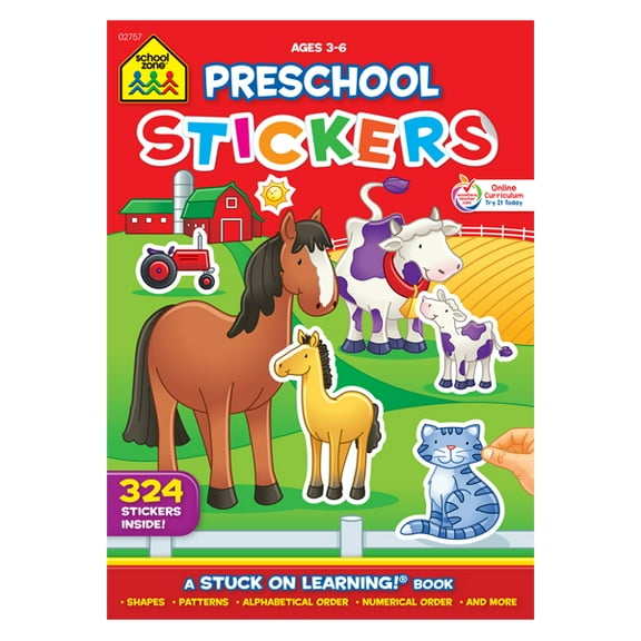 School Zone Preschool Sticker Learning Workbook (Paperback)