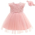 thumbnail image 1 of Robe de Baptême pour Bébé Fille, Rose, 12, 1 of 1