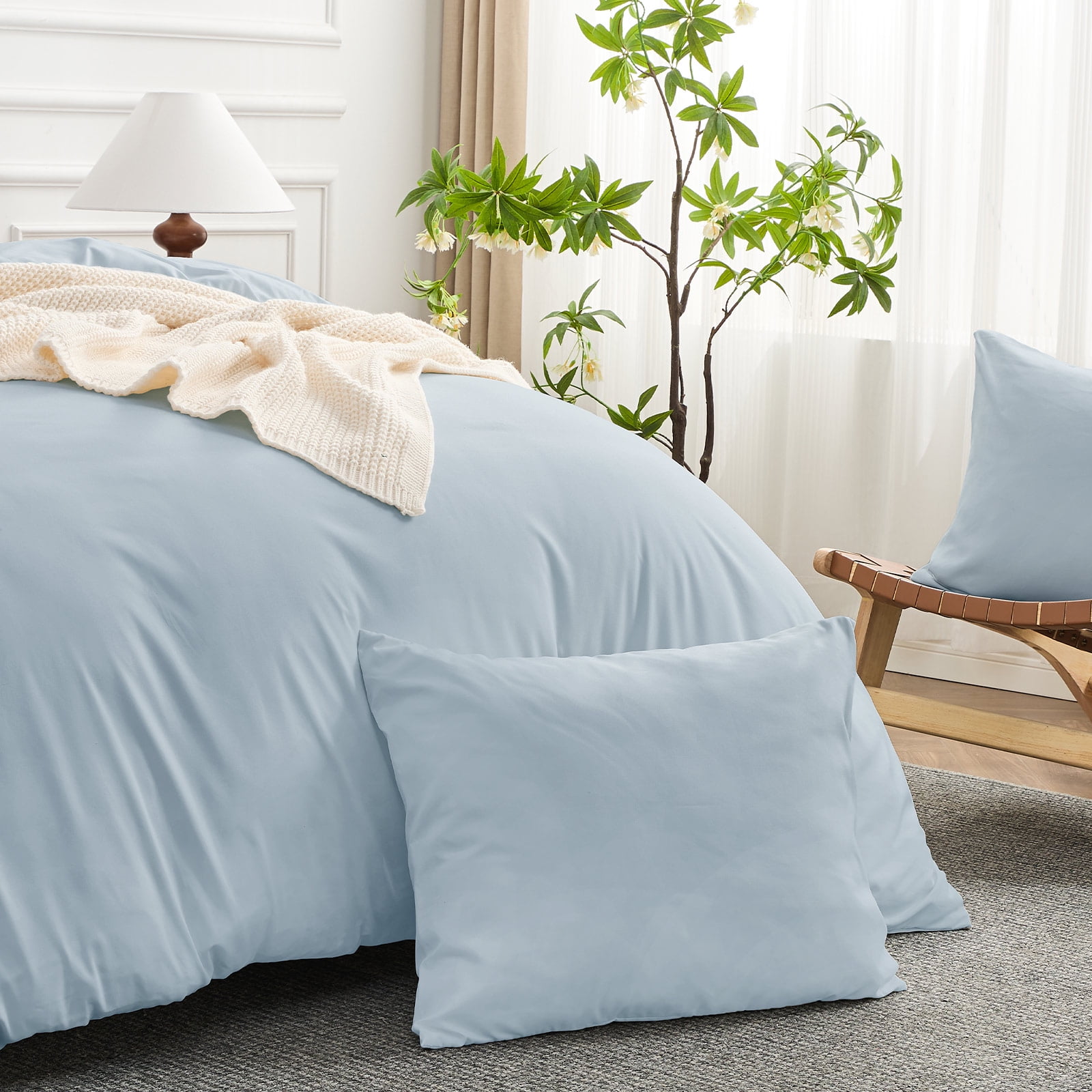 Hitime Luxury King Duvet Cover, Soft & Breathable Microfiber 3 Pieces King Bedding Sets, King Comfy Duvet Cover, with Zipper Closure