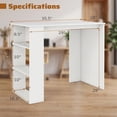 thumbnail image 5 of 35.5" Modern Computer Desk with Bookshelf,Home Office Desk Study Desk Writing Desk for Small Space, White, 5 of 7