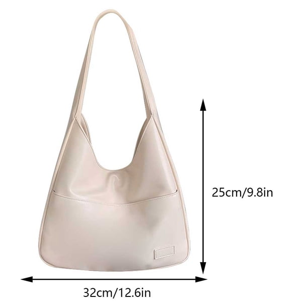 Bolso de mano retro para mujer, bolso informal suave para las axilas, bolso para otoño e invierno (blanco)
