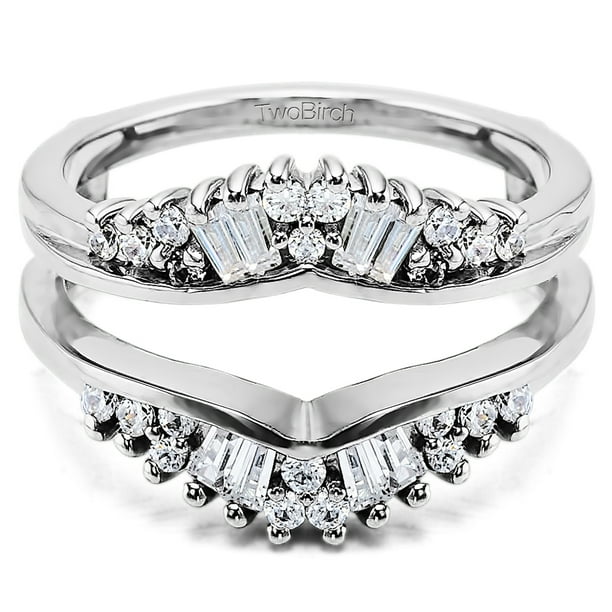 TwoBirch Cubic Zirconia Mounted In Sterling Silver Fancy Fan Shaped