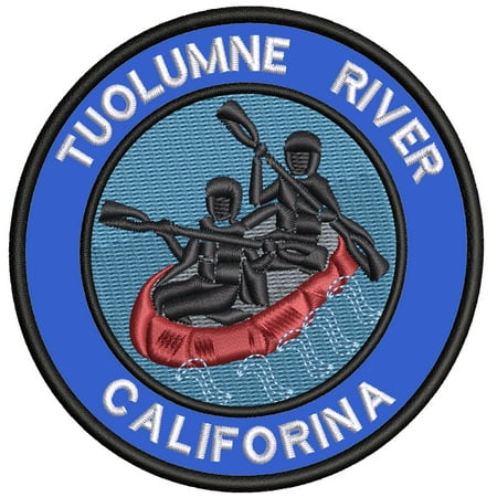 Applique Outdoors Rafting The Toulume River Theme Iron/Sew On Decorative Patch Funny Saying Biker Emblem