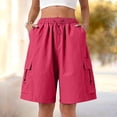 thumbnail image 4 of CAIVO Women Utility Shorts For High Waist Shorts With Minimalist Design Summer Casual Wear For Everyday Style Breathable Outdoor Work Solid Color Bottoms, 4 of 5