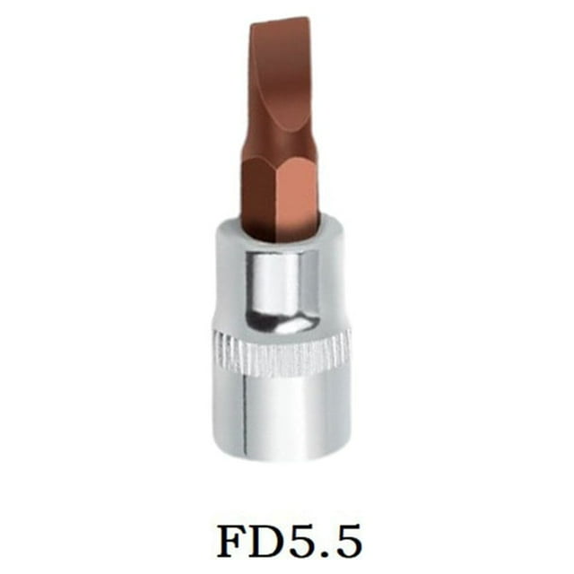 Fd Slotted Screwdriver Bits 1/4 Inch Drive Socket Head Hand Tools Fd4 Fd5.5 Fd7