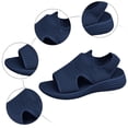 thumbnail image 5 of Rokment Womens Orthopedic Arch Support Walking Sandals Comfortable Stretchy Mesh Slip on Sock Memory Foam Driving Nursing Beach Summer Shoes for Plantar Fasciitis Dark Blue Size 7, 5 of 7