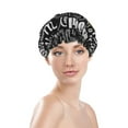 thumbnail image 3 of Kdxio Travel Print Shower Cap for Women,Elastic and Reusable,Double Waterproof Layers Bathing Hat, 3 of 9