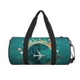 thumbnail image 2 of Haiem Around The Planet Pattern Gym Bag for Women Men, Waterproof Travel Duffel Bags, Personal Item Travel Bag Weekender Bag with Shoes Compartment & Wet Pocket, 2 of 8