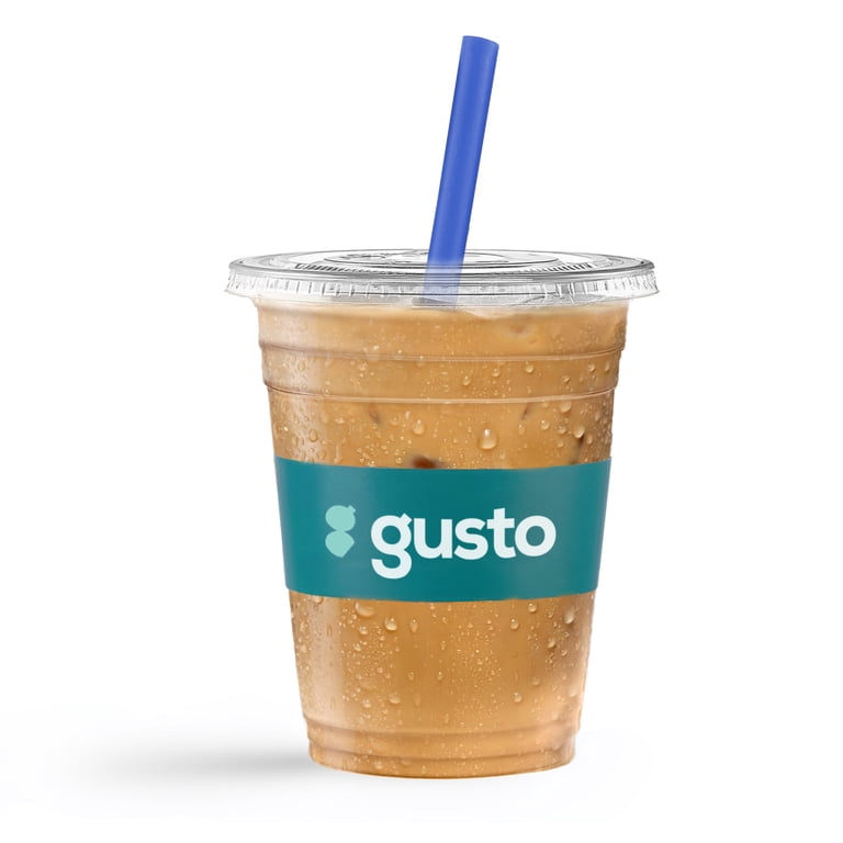 Comfy Package Plastic Cups With Flat Lids & Straws, 16 oz, 100 Clear Cups