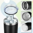 thumbnail image 3 of Vaso de 20 Oz con Tapa, Vasos Aislados de Acero Inoxidable, Vaso de Café de Viaje, Vaso de Agua Aislado Al Vacío de Doble Pared a Granel, Regalos para Mujer, Hombres, Ella, Él, Oficina en Casa (Negro), 3 of 8