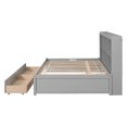 thumbnail image 3 of Full Size Daybed with Side Bookcases & 2 Drawers, Wooden Platform Bed Captain Bedframe, Full Daybed Sofa Bed Frame for Kids Teens Adul Bedroom, Gray, 3 of 7
