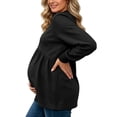 thumbnail image 5 of Maternity Women's Crewneck Sweatshirt Long Sleeve Front Pleated Blouse Fall Pregnancy Workout Loose Fit Top M-3XL, 5 of 6