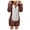 Coffee, variant on jsaierl Women's Winter Warm Sherpa Romper Fuzzy Fleece Onesie Pajama One Piece Zipper Hooded Jumpsuit Sleepwear Playsuit Christmas Pajamas