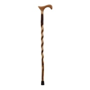 Brazos Twisted Wood Grain Wood T-Handle Cane 37 Inch Height