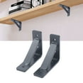 thumbnail image 3 of 2Pcs Shelf Bracket L Shape Metal Corner Rack Bracket Brace Shelf Right Angle Bracket Black, 3 of 16