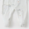 thumbnail image 5 of Kakishop Newborn Baby Footed Pajamas Cotton Infant Baby Snap Sleepers for Sleep and Play Footies 0-6 Months (White,Newborn), 5 of 6