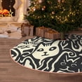 thumbnail image 5 of Daiia Abstract Cat Faces Pattern Drawing Merry Christmas Tree Skirt , Xmas Large Lace-up Tree Skirt, Santa Snowflakes Rustic Home Decorations New Year Party Farmhouse Decor-36", 5 of 6