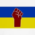 thumbnail image 3 of CafePress - Ukrainian Flag With Fist T Shirt - 100% Cotton Ringed T-Shirt, 3 of 4