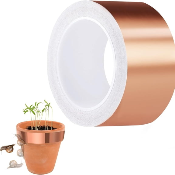 Copper Tape for Snail & Slug Protection - 30mm x 20m Self-Adhesive Snail Repellent Foil Tape for Raised Garden Beds, Balconies & Plant Protection,EMI Shielding Function