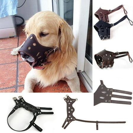 Dog Muzzles For Biting Large Adjustable Dog Muzzle for Small Medium Large Dogs, Stops Biting, Nipping and Barking - Adjustable at Neck and Snout(S-XXL) ()