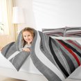 thumbnail image 4 of Homewish Stripe Line Pattern Bedding Comforter Set,Modern Abstract Geometric Twin Comforter Sets,Gray Red White Bedding Set For Girl Teens,Breathable Home Decor Reversible,2-Piece, 4 of 8