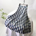 thumbnail image 6 of Looks Thin Pleated Skirt 2023 New High Waist A-line Skirt Mid-length Big Size Plaid Skirt Long Pleated Skirt Length 75-90cm, 6 of 6