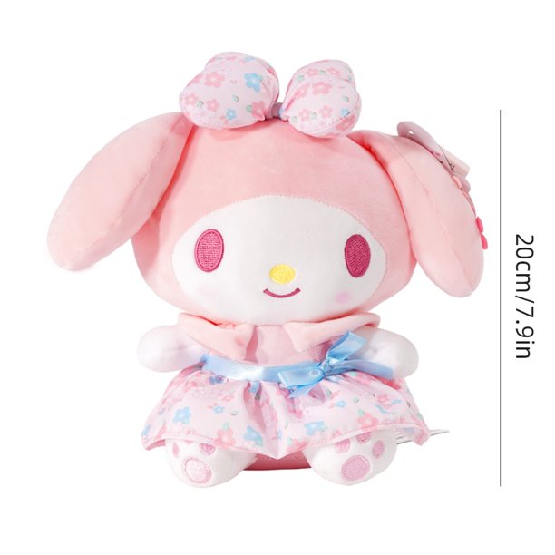 Sanrio Kawaii Pink Hello Kitty Kuromi Melody Cinnamoroll Peach Blossom Series Stuffed Toy Christmas Halloween Day Gift