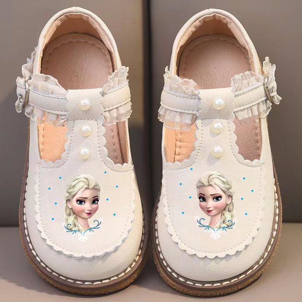 Zapatos de cuero para niñas de Disney, zapatos de princesa Lolita, zapatos de suela blanda, zapatos de cuero para niños de primavera, zapatos informales de Elsa de Frozen, zapatos de fiesta 34 Gao Jinjia LED