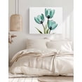 thumbnail image 3 of Turquoise Aqua Tulips Wall Art for Living Room,Canvas Picture Wall Decor for Bathroom Bedroom,Spring Floral Botanical Plant Painting Artwork for Office Kitchen Hallway Dining Room Home Decor 12"x16", 3 of 8