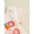 thumbnail image 5 of Jxzom Infant Baby Boys Girls Easter Outfits 0 6 12 18 24 Months Bunny Egg Romper Floral Shorts Headband Easter Clothes Set, 5 of 8