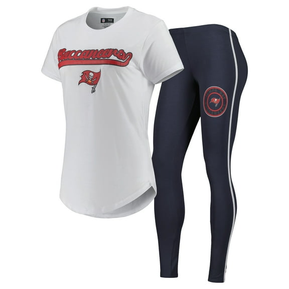 Women's Concepts Sport White/Charcoal Tampa Bay Buccaneers Sonata Top & Leggings Sleep Set