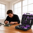 thumbnail image 5 of UBesGoo 146pcs Power Tool Combo Kits with 8V Cordless Drill, 10MM 3/8'' Keyless Chuck, Professional Home Household Kit DIY Hand Tool Set, Purple, 5 of 13