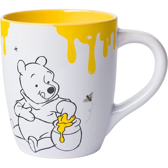 Silver Buffalo Disney Winnie the Pooh Sweet As Can Bee Jumbo Ceramic Mug, 25 Ounces