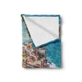 thumbnail image 2 of Coastal Soft Flannel Fleece Blanket, View of Vernezza Famous Fisherman Village Cinque Terre Italy Ligurian Sea Artwork, Cozy Plush for Indoor and Outdoor Use, 50" x 70", Multicolor, by Ambesonne, 2 of 6