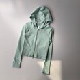 thumbnail image 2 of Chaqueta deportiva ajustada con doble capucha para mujer, camisas para correr, entrenamiento, traje de Yoga, cárdigan de manga larga con cremallera, abrigo superior para Pilates, 2 of 6