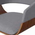thumbnail image 5 of Simpli Home Lowell Mid Century Modern Adjustable Swivel Bar Stool in Light Grey Linen Look Fabric, 5 of 12