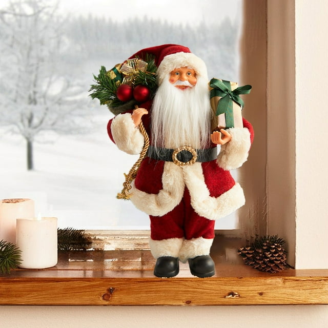 PEONAVET Elderly Doll Scene Setting Father Christmas Figurine Scene Setting Window Display Tabletop Display for Office