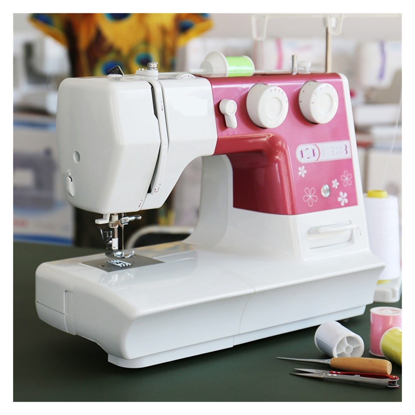Heavy Duty Sewing Machine, 8 Built-in Stitches, Metal Frame, Twin Needle, Multifunctional Household Sewing Tools
