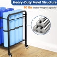 thumbnail image 3 of Floor-Standing Black Yoga Mat Storage Cart+Metal Basket with Wheels, Home Gym Workout Equipment for Foam Roller Dumbbells Kettlebells Yoga Studio Fitness Classes, 3 of 4