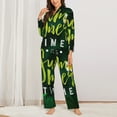 thumbnail image 2 of Lsque Tropical Summer Vibes Pattern Long Sleeve Pajama Set for Women - Soft 2-Piece Sleepwear and Loungewear Set with Pockets, Comfy Nightwear-Small, 2 of 7