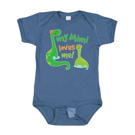 

Inktastic My Mimi Loves Me Grandson Dinosaur Gift Baby Boy Bodysuit