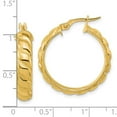 thumbnail image 2 of 14k Solid Yellow Gold Polished and Twisted Hoop Earrings 27.36x24.7mm Wide 5.35mm Thick Hoop Earring for Women, 2 of 2