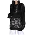 thumbnail image 1 of HBFAGFB Chemises à Manches Longues pour Femmes Chandail Col Rond en Maille Haut Tendance Blouse Noire Taille Unique, 1 of 5