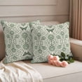 thumbnail image 2 of Green Floral Outdoor Waterproof Pillow Covers, Butterflies Boho Pastoral Botanical Vintage Decorative Square Throw Pillowcase Sofa Cushion Sham for Patio/Couch/Chair, 24"x24" 2 Pack, 2 of 8