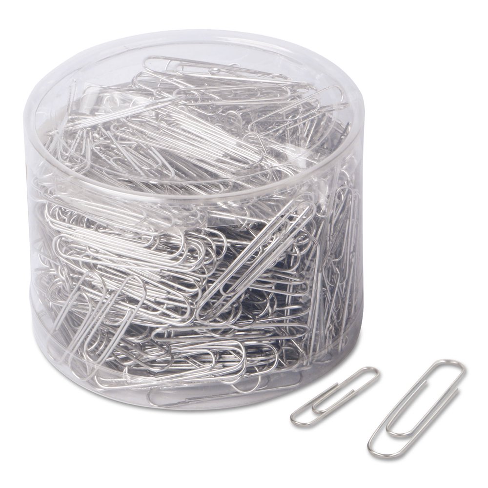 Universal PlasticCoated Paper Clips No. 1 Clear/Silver 1000/Pack 21001